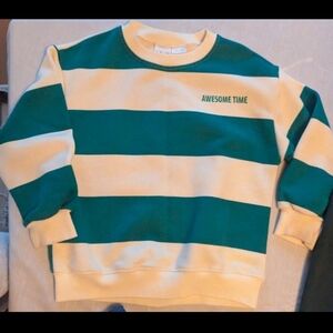 Zara embroidered striped sweatshirt sweater